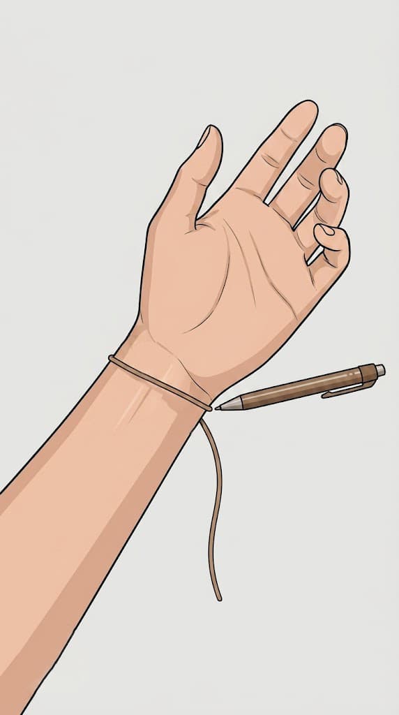 Wrist measured with string and pen mark